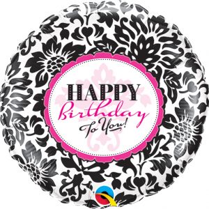 Шар Фольга Qualatex 18" Happy Birthday 18" (45 см) black/pink 91367 США