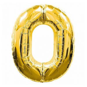 Шар Цифра 34" Фольга "0" Gold 86 см 91276