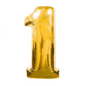 Шар Цифра 34" Фольга "1" Gold 86 см 91278