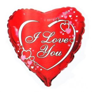 Шар Сердце 20″ Фольга “I love you” Red 91427